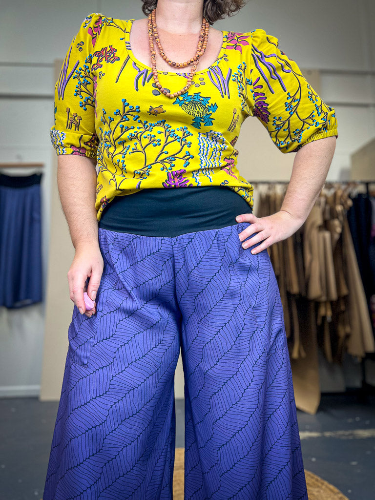 Glide Pants - Purple Wave Bamboo