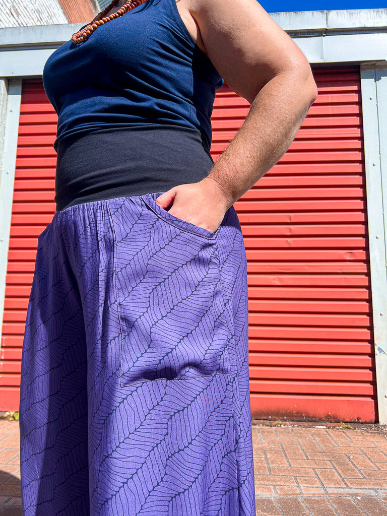 Glide Pants - Purple Wave Bamboo