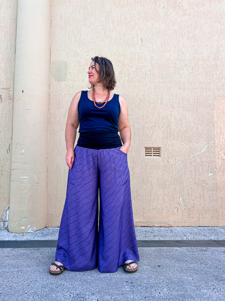 Glide Pants - Purple Wave Bamboo