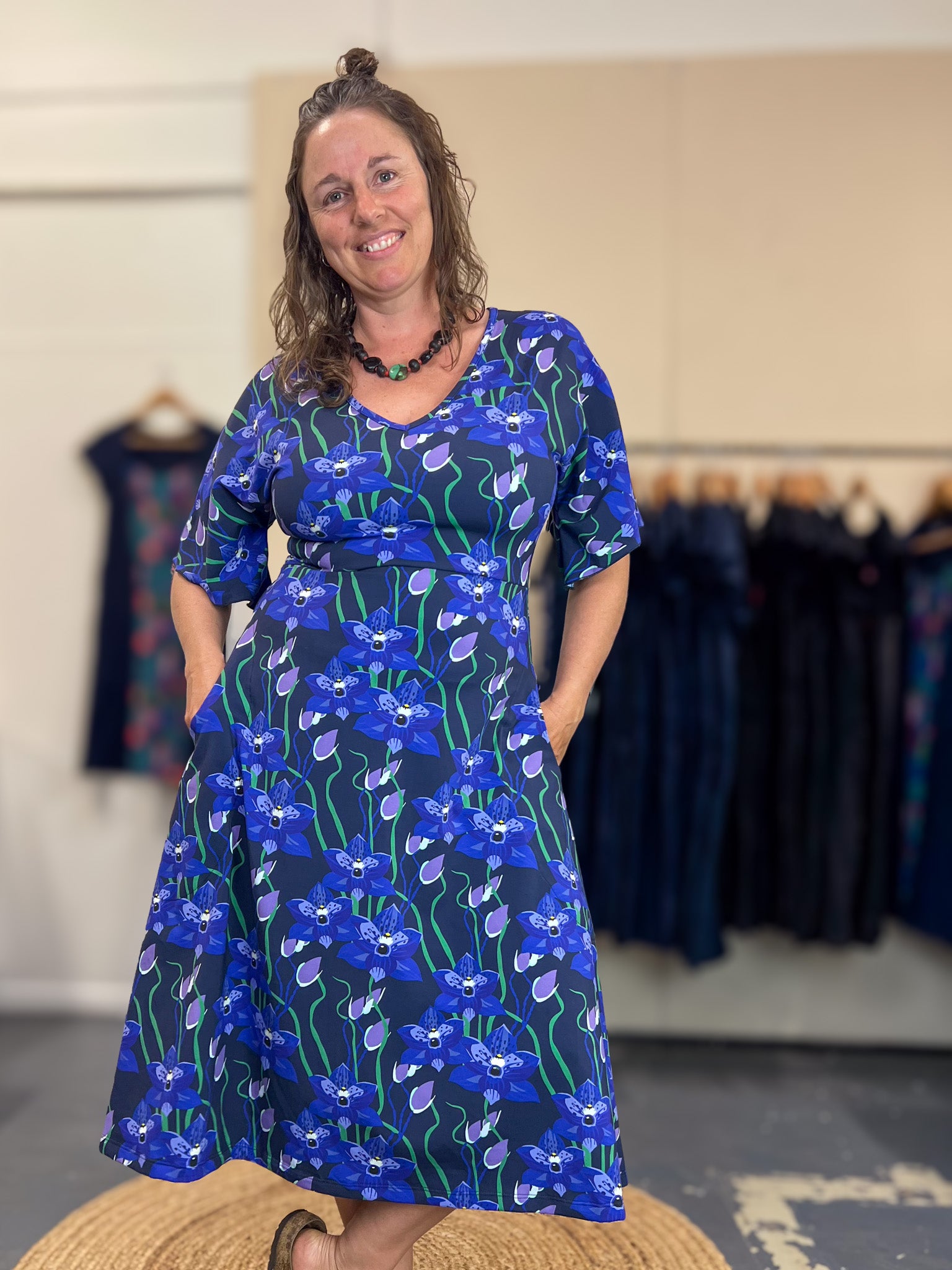 Henna Dress - Hello Cutie Blue
