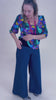 Navy Linen Viscose Wide-Leg Sidewalk Pants