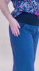 Navy Linen Viscose Wide-Leg Sidewalk Pants