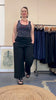 Black Linen-Cotton Cropped Verge Pants