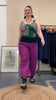 Purple Linen-Cotton Cropped Verge Pants (12,18)