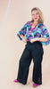 Black Japanese Cotton Wide-Leg Sidewalk Pants