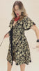 Stretch Wrap Dress - Straw Flannel Flower
