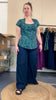 Deep Navy Japanese Cotton Wide-Leg Sidewalk Pants