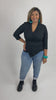 Crossover Top Black - 3/4 Sleeve