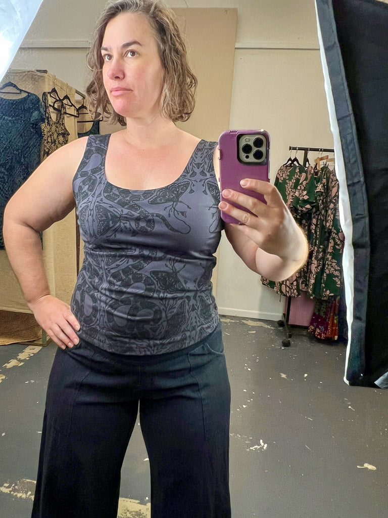 Organic Stretch Tank - Nightwalk Dark