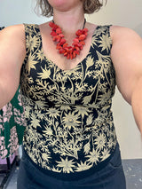 Organic Stretch Tank - Straw Flannel Flower