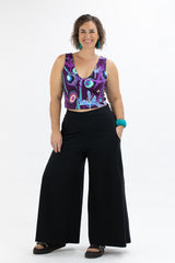 Wide Leg Pants Black - Stretch Organic Cotton