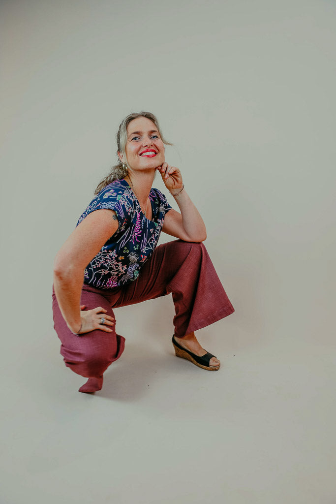 Sidewalk Pants - Desert Rose Japanese Cotton (14,16,22)