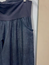 Black Japanese Cotton Wide-Leg Sidewalk Pants