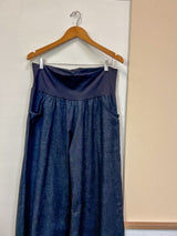 Black Japanese Cotton Wide-Leg Sidewalk Pants