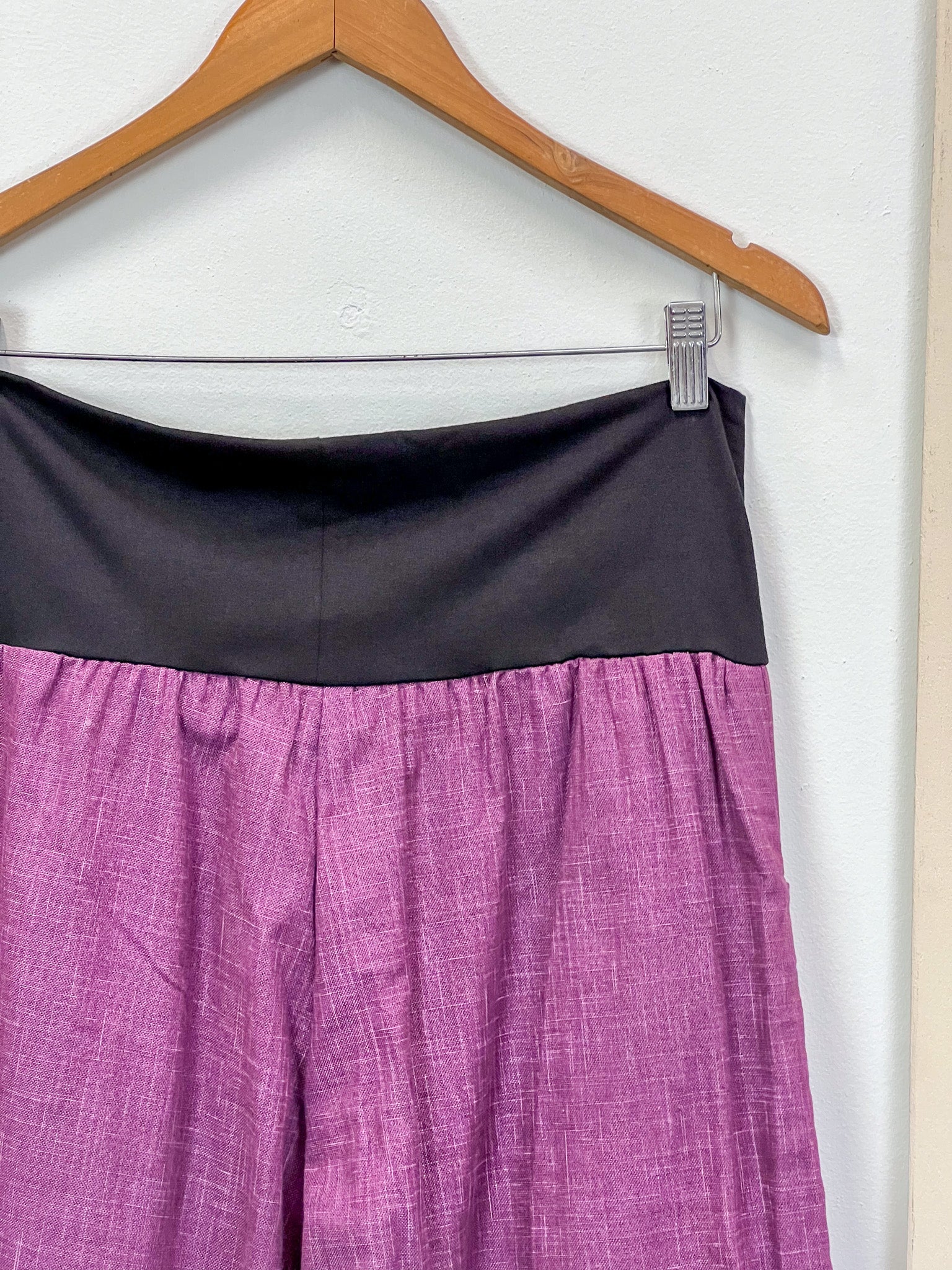 Purple Japanese Cotton Wide-Leg Sidewalk Pants