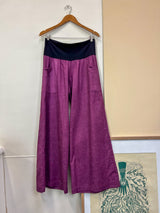 Purple Japanese Cotton Wide-Leg Sidewalk Pants