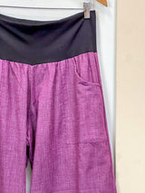 Purple Japanese Cotton Wide-Leg Sidewalk Pants
