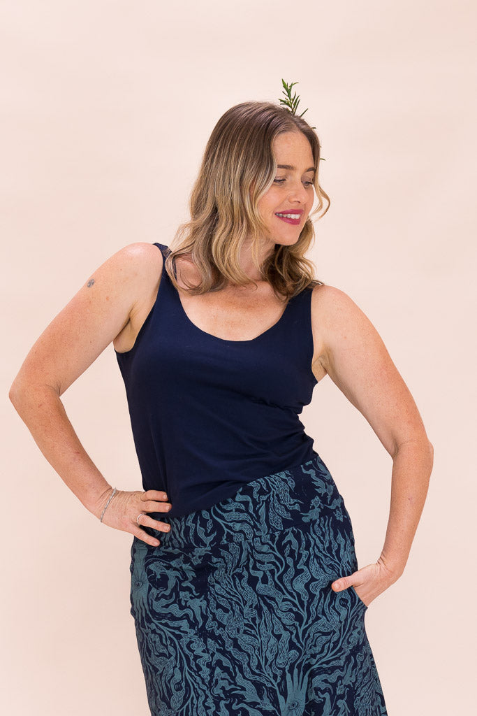 Organic Cotton Tank - Navy