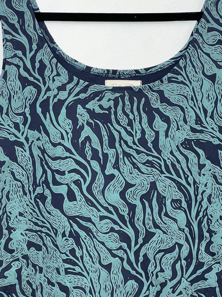 Organic Stretch Tank - Kelp Garden