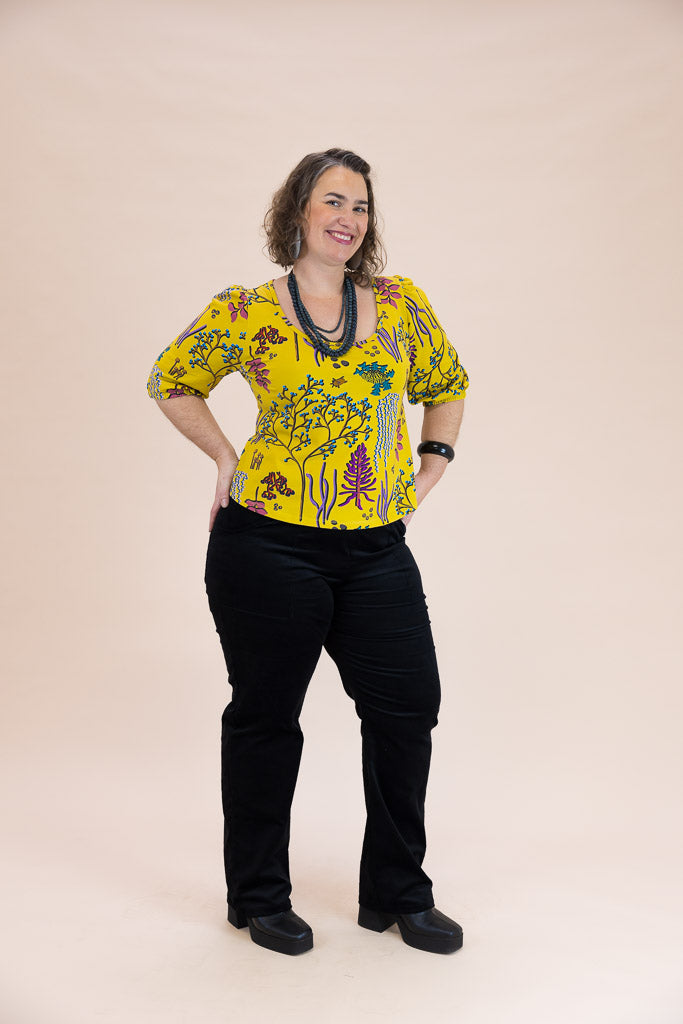 Ash Top – Yellow Botanical Organic Cotton