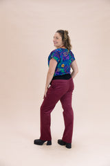 Women's Raspberry Stretch Corduroy Wanderer Pants - Ethical Everyday Comfort