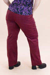 Women's Raspberry Stretch Corduroy Wanderer Pants - Ethical Everyday Comfort