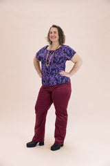 Women's Raspberry Stretch Corduroy Wanderer Pants - Ethical Everyday Comfort