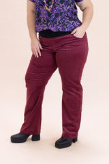 Women's Raspberry Stretch Corduroy Wanderer Pants - Ethical Everyday Comfort