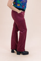 Women's Raspberry Stretch Corduroy Wanderer Pants - Ethical Everyday Comfort