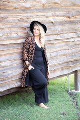 Wide Leg Pants Black - Stretch Organic Cotton