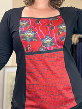 Windowpane Top Stretch Cotton - Hello Cutie