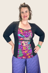 Windowpane Top Stretch Cotton - Little Darlings