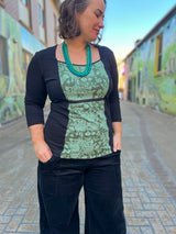 Windowpane Top 3/4 Sleeve - Marigold Connection