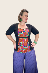 Windowpane Top Stretch Cotton - Nasturtium Rust