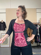 Windowpane Top 3/4 Sleeve - Self Care