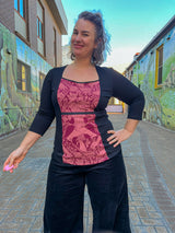 Windowpane Top 3/4 Sleeve - Self Care