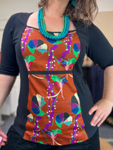 Windowpane Top Stretch Cotton - Nasturtium Rust