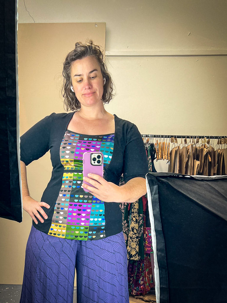 Windowpane Top Stretch Cotton - Not So Square