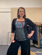 Windowpane Top Stretch Cotton - The Thick Of It Dark