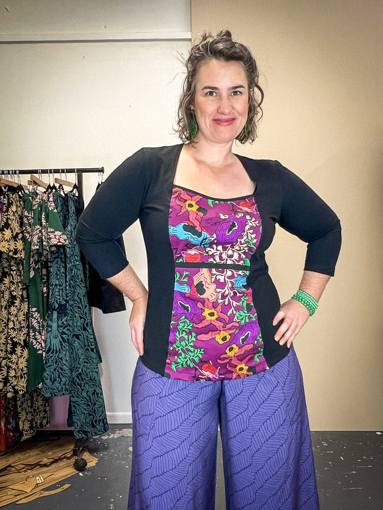 Windowpane Top Stretch Cotton - Little Darlings