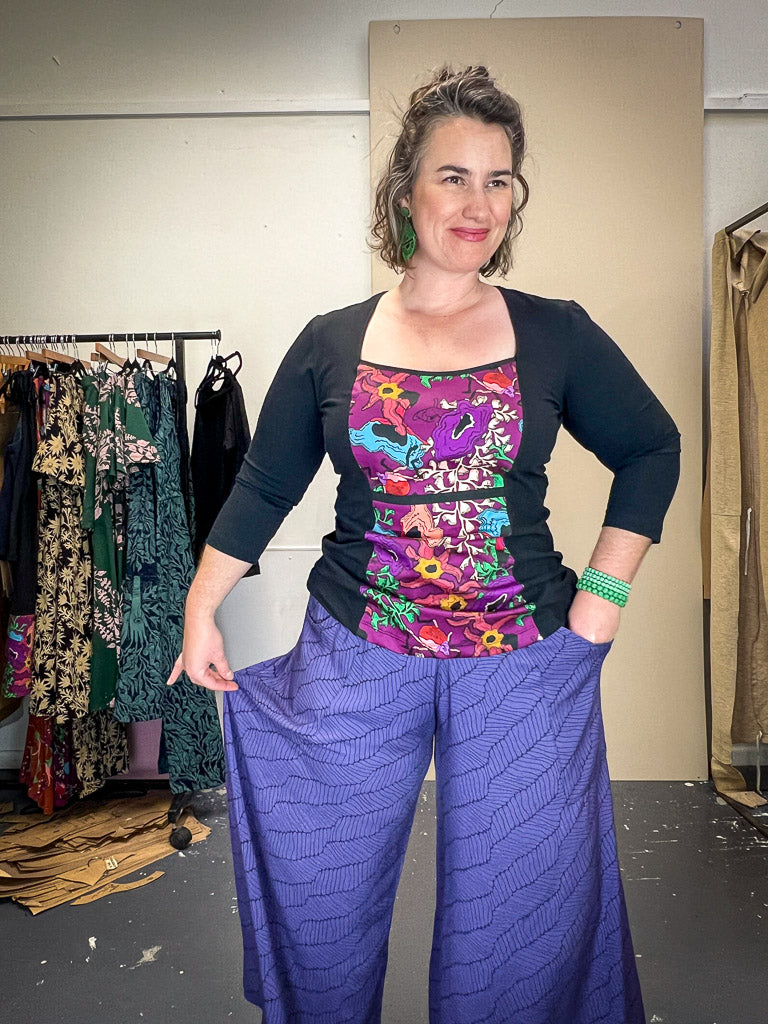 Windowpane Top Stretch Cotton - Little Darlings