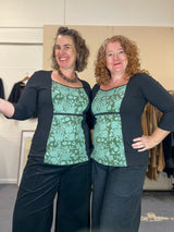 Windowpane Top 3/4 Sleeve - Marigold Connection