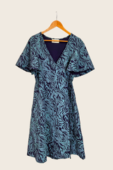 Stretch Wrap Dress - Kelp Garden